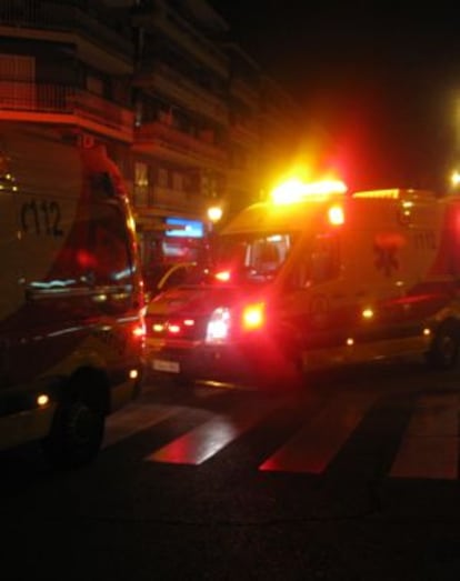 Dos ambulancias del Samur en el lugar del suceso.