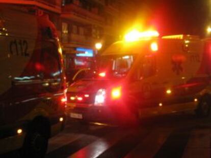 Dos ambulancias del Samur en el lugar del suceso.