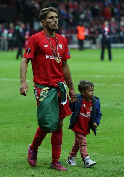 El portugués Carriço con su hijo