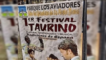 Cartel que anunciaba el festival taurino.