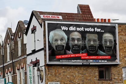 Propaganda anti-Brexit, em Londres. 