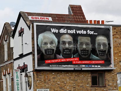 Propaganda anti-Brexit, em Londres. 