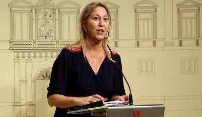 La exconsejera Neus Munté, durante una rueda de prensa tras el Consell Executiu.