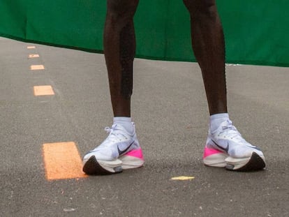 Las zapatillas con las que Eliud Kipchoge corrió en Viena.