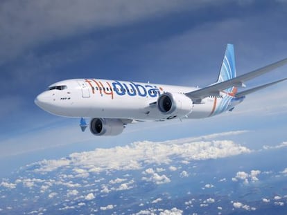 Um avião da companhia Fly Dubai.