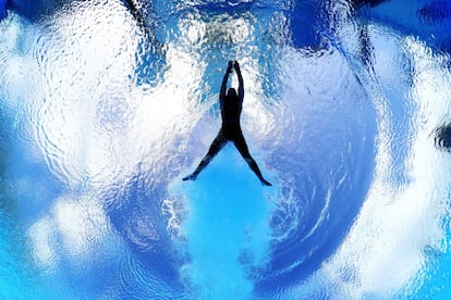 Caeli McKay de Canadá compite en el salto de 10 metros en trampolín en Gold Coast, Australia. 12 de abril de 2018