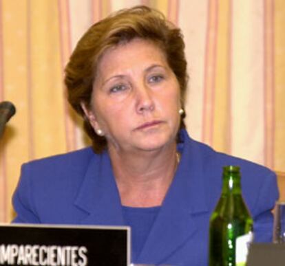 Pilar Giménez-Reyna, durante su comparecencia en la comisión parlamentaria que investiga el 'caso Gescartera'.