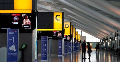 Terminal 5 del aeropuerto de Heathrow, vacía durante la huelga de pilotos de British Airways el 9 de septiembre.