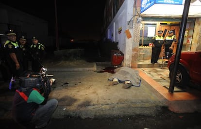 Escena del crimen en Los Reyes, donde fueron asesinadas cuatro personas.