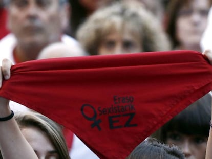 Protesta contra las agresiones sexuales, este lunes.
