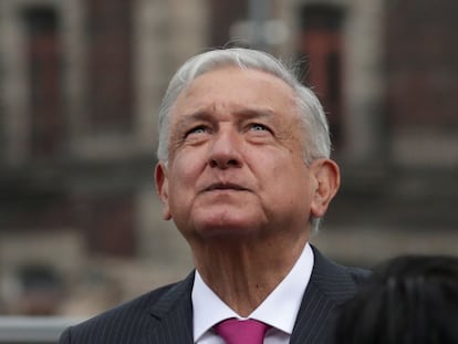 El presidente mexicano, Andrés Manuel López Obrador, el 13 de mayo en el Zócalo de Ciudad de México.