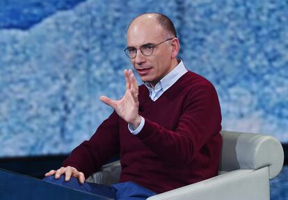 Enrico Letta, durante su intervención en un programa televisivo, el 27 de enero.