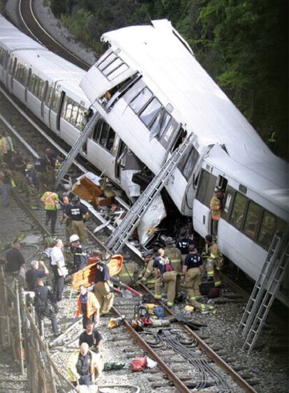 Colisión entre dos trenes del suburbano de Washington.