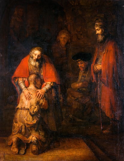 RYW18A The Return of the Prodigal Son, painting c. 1668 by Rembrandt