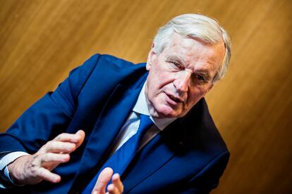 Michel Barnier, durante la entrevista este miércoles en Madrid.