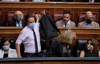 El vicepresidente segundo y líder de Podemos, Pablo Iglesias, en el Congreso el pasado julio.