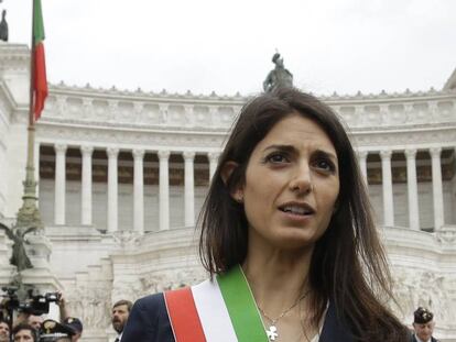 La alcaldesa de Roma, Virginia Raggi, el pasado junio. 