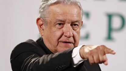 El presidente Andrés Manuel López Obrador, en el Palacio Nacional.