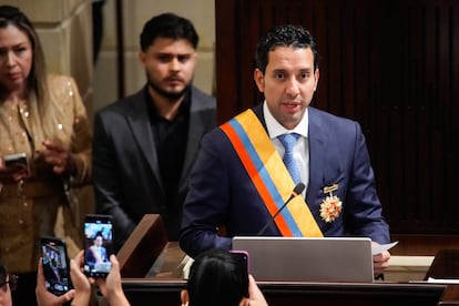 Julián López, nuevo presidente de la cámara de representantes realiza su discurso en el Congreso de la República este 20 de julio del 2025