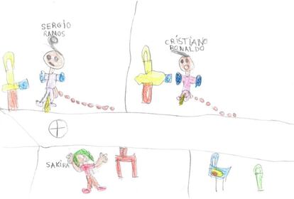 La pequeña Elisa Lobillo, de seis años, dibujó a varios famosos "haciendo caca" y lavándose las manos después "para que no se pongan malitos", como le explicó una redactora de Planeta Futuro.