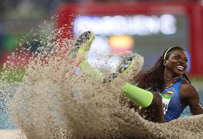 La colombiana Caterine Ibargüen, campeona en salto triple en los olímpicos de Río de Janeiro