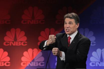 El gobernador de Tejas y aspirante republicano Rick Perry.