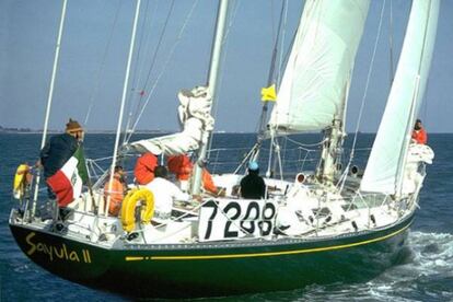 El Sayula II, durante la regata de 1973-1974.