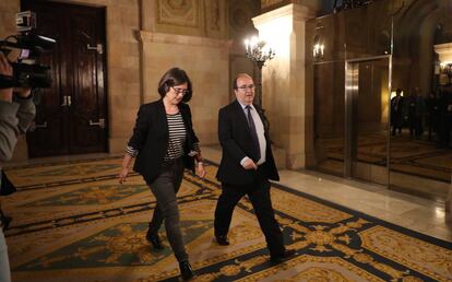 Miquel Iceta, a su llegada al Parlament.