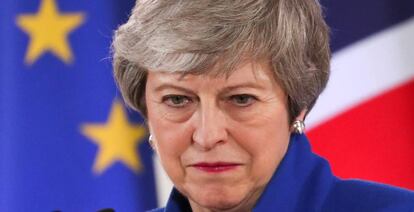 Theresa May, el jueves en Bruselas.