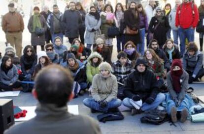 En noviembre, los profesores de la Complutense sacaron las clases a la calle como protesta. 