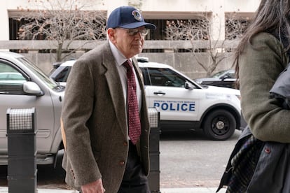 Charles Sicknick, the father of fallen US Capitol Police officer Brian Sicknick, arrives for the sentencing hearing for Julian Khater and George Tanios, at the federal courthouse in Washington, Friday, Jan. 27, 2023.