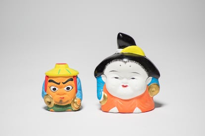 'Fushimi dolls' expuestas en el Museo de Artesanía y Diseño de Kioto.