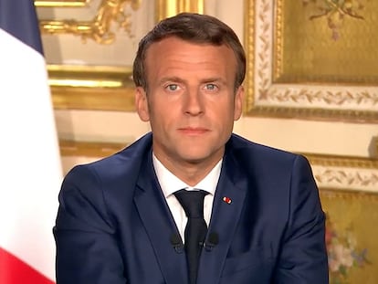 El presidente Emmanuel Macron se dirige a los franceses el 13 de abril