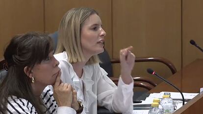 Elisa Vigil, diputada popular en la Asamblea de Madrid, durante su intervención en la sesión de la Comisión de Economía y Empleo.