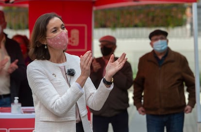 Tourism Minister Reyes Maroto in Alcorcón, Madrid. 