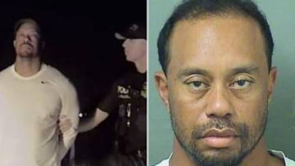 Tiger Woods cuando fue detenido en 2017.