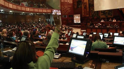 Interior de la Asamblea Nacional de Ecuador.
