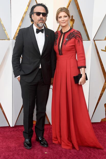 El director de cine Alejandro González Iñarritu y su mujer, María Eladia Hagerman.