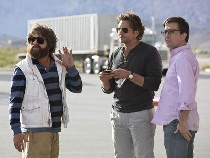 Zach Galifianakis, Bradley Cooper y Ed Helms, en el filme.