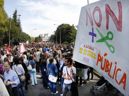 Manifestaci&oacute;n de profesores en San Caetano