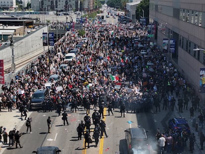 Protesta contra las redadas migratorias en Los Ángeles, el pasado 8 de junio.