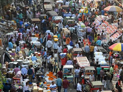 Imagen tomada el pasado 22 de octubre en un mercado de Nueva Delhi.