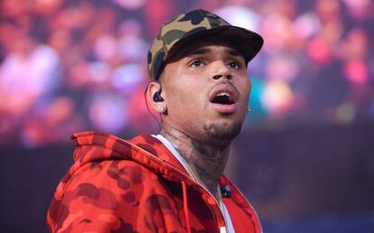 El rapero Chris Brown, durante una actuación.