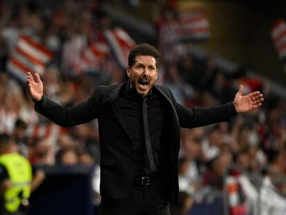 Diego Pablo Simeone, durante el Atlético-Mallorca (3-1) de Liga disputado el pasado 26 de abril en el Civitas Metropolitano.