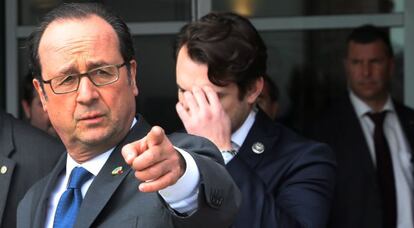 Francois Hollande, presidente de Francia, hoy en Lisboa (Portugal).