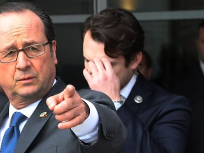 Francois Hollande, presidente de Francia, hoy en Lisboa (Portugal). 