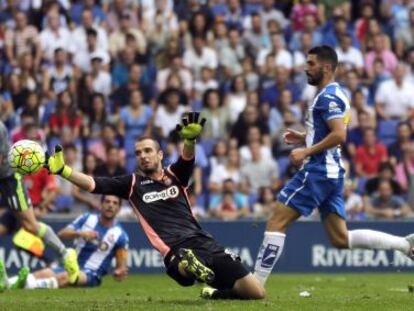 Cristiano marca su cuarto gol al Espanyol, ayer en Cornell&agrave;.