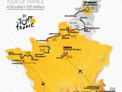 Mapa del recorrido del Tour 2015.
