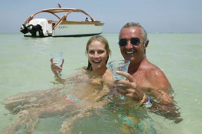 Heidi Klum y Flavio Briatore en unas vacaciones en Kenia.
