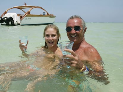 Heidi Klum y Flavio Briatore en unas vacaciones en Kenia.